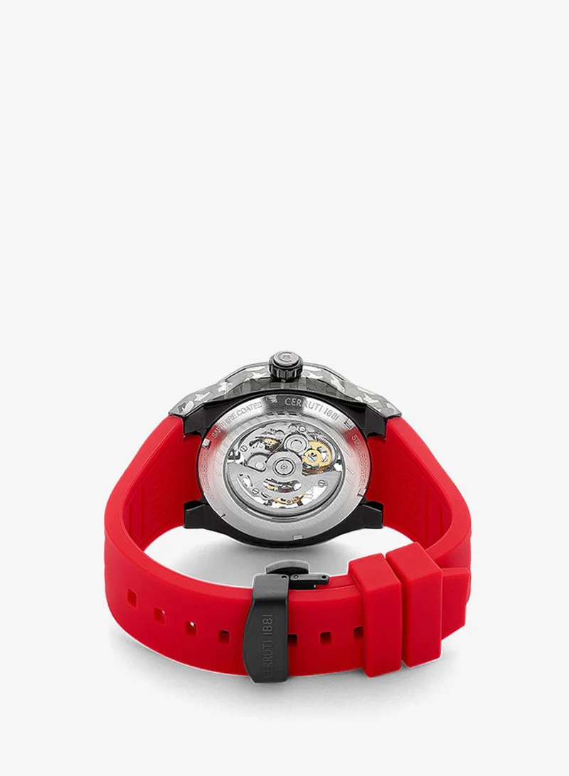CERRUTI 1881  Razzuolo 45mm Men's Automatic Watch with Red Silicone Strap for Men | Best Price UAE