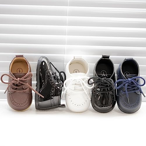 Meckior Infant Baby Boys Girls Classic PU Leather Wedding Loafers Brogue Toddler Oxford Dress Shoes First Steps Walking Flat Lazy Crib Shoe - Image 2