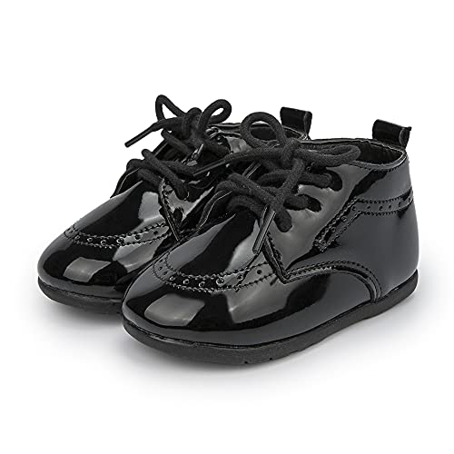 Meckior Infant Baby Boys Girls Classic PU Leather Wedding Loafers Brogue Toddler Oxford Dress Shoes First Steps Walking Flat Lazy Crib Shoe - Image 1