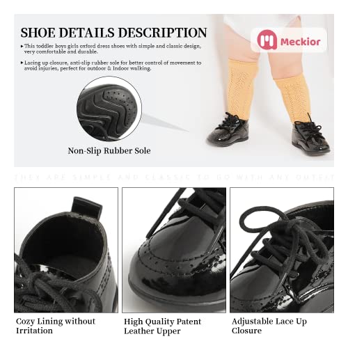 Meckior Infant Baby Boys Girls Classic PU Leather Wedding Loafers Brogue Toddler Oxford Dress Shoes First Steps Walking Flat Lazy Crib Shoe - Image 4