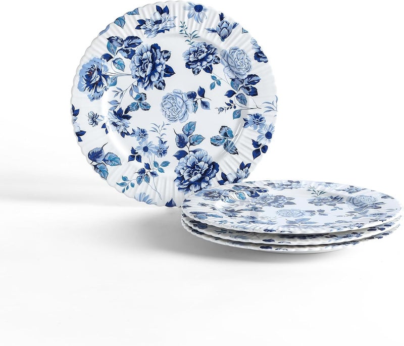 Stone Lain Fiore 4Piece Salad Plate Set New Bone China Blue - Image 1