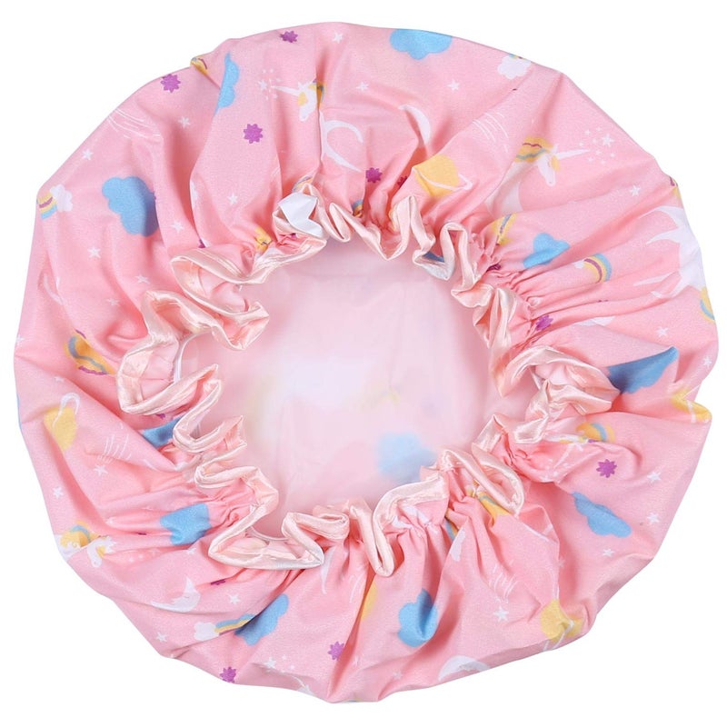 Tbestmax Unicorn Shower Caps, Double Layers Bath Hat for Women Girls to Cover Long and Thick Hair, Reusable Waterproof Bonnet 4 Pack - Image 2