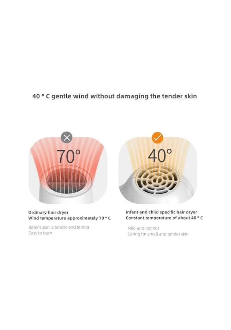Wireless hair dryer, low noise, low radiation, soft wind hair care, baby hair dryer, children's hair dryer, white gray - Image 4