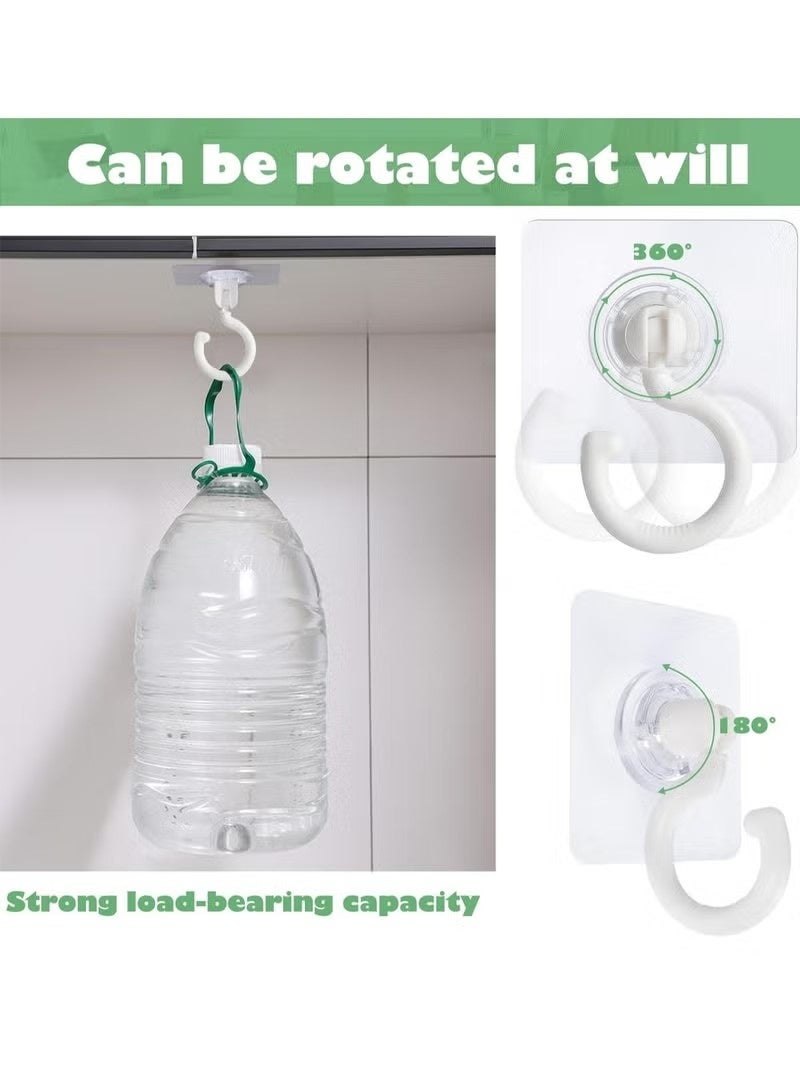 10 Pieces Adhesive Ceiling Hooks, Sticky Hooks，Outdoor Clear Adhesive Hooks (White) - Image 4