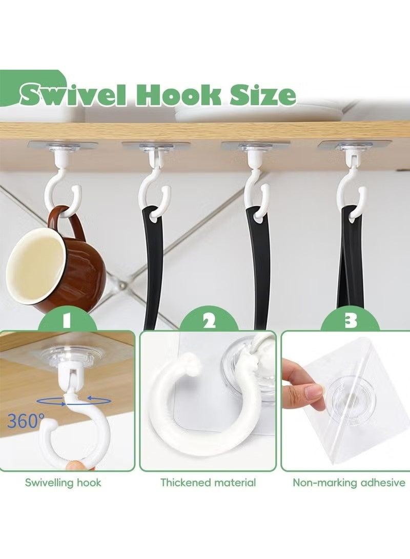 10 Pieces Adhesive Ceiling Hooks, Sticky Hooks，Outdoor Clear Adhesive Hooks (White) - Image 3