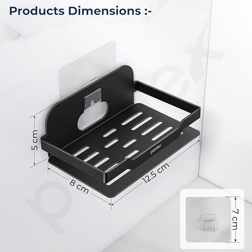 Plantex Self Adhesive Soap Dish for Bathroom/Stainless Steel Soap Holder for Washbasin/Soap Stand for Bathroom Without Drill/Bathroom Accessories - Pack of 1 (Black) - Image 3