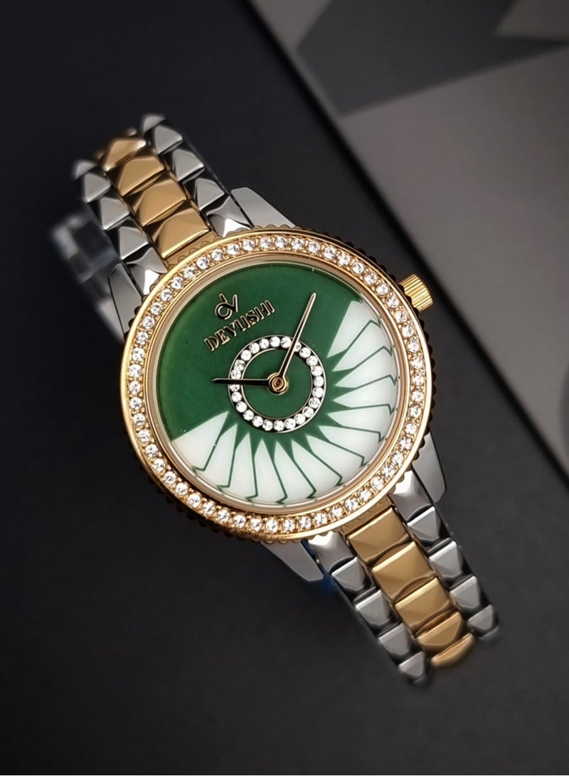 Devushi Women's steel watch with zircon stones , strap with distinctive design, waterproof, Devushi brand - Image 1