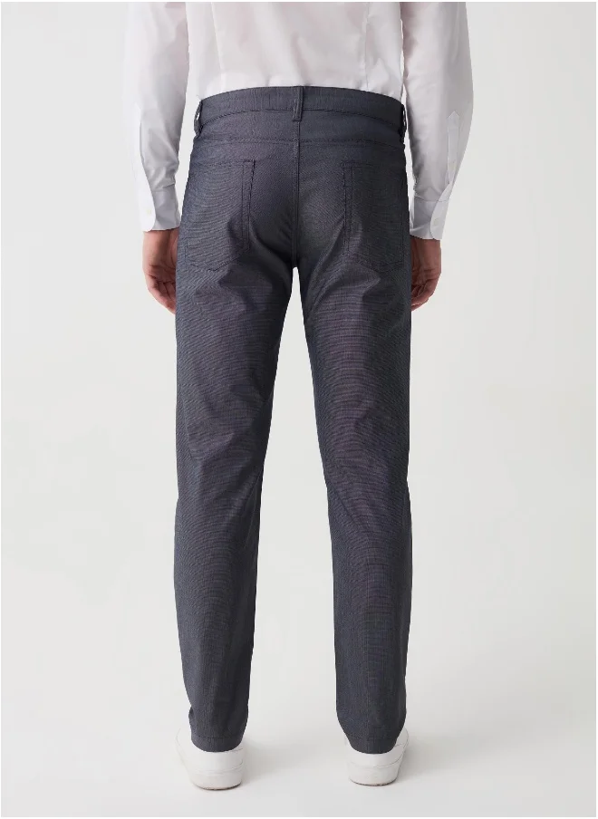 او في اس Five-pocket trousers with micro weave