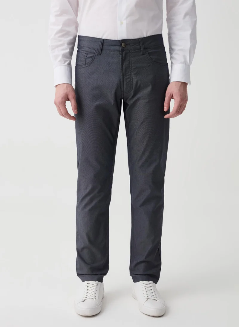 Ovs Five-pocket trousers with micro weave