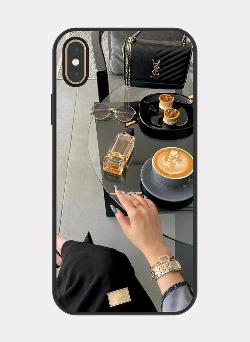 بكسلات كفر ايفون اكس ماكس إيف سان لوران اسود رمادي - Image 1