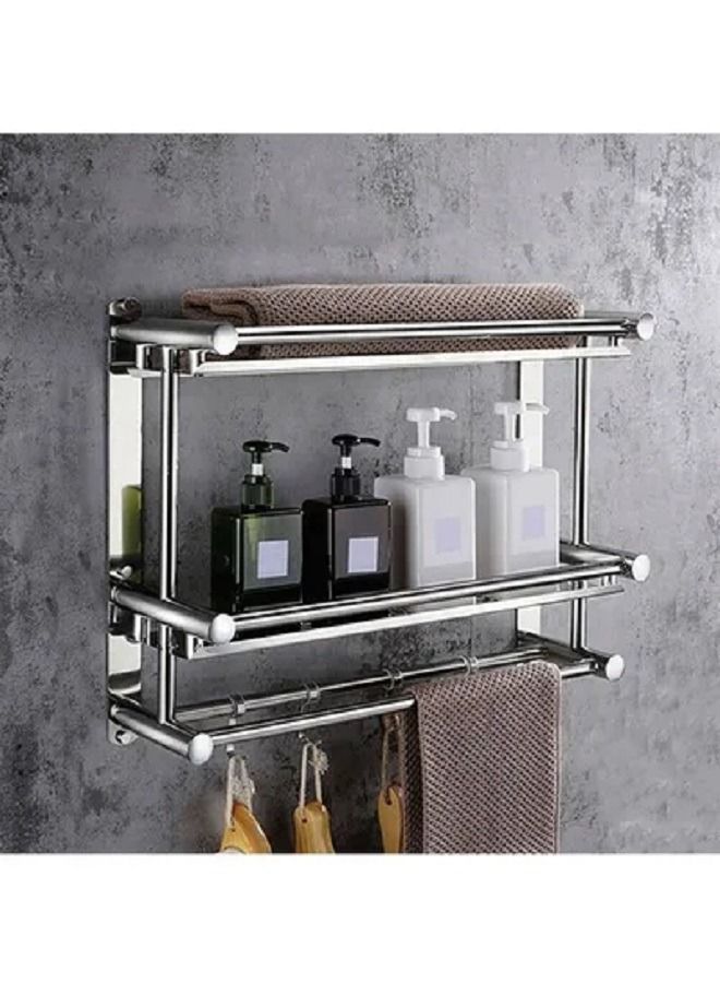 AGD Stainless Steel Wall-Mounted Towel Rack Silver - Image 1