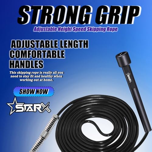 Star X StarX Altra Speed Skipping Rope 9ft, Polyvinyl Chlorine (PVC), BLACK - Image 2
