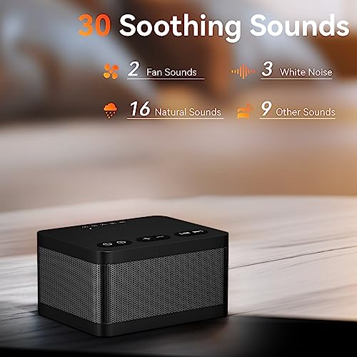DailyBody Sound Machine White Noise Machine with 30 Natural Soothing Sounds 36 Levels Volume 5 Timers Memory Function Effectively Blocks Noise Ideal Sleep Machine Brown Noise for Baby Kids Adults Home (Black) - Image 2