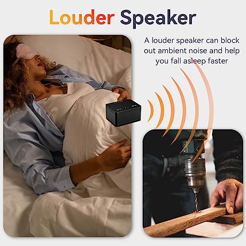 DailyBody Sound Machine White Noise Machine with 30 Natural Soothing Sounds 36 Levels Volume 5 Timers Memory Function Effectively Blocks Noise Ideal Sleep Machine Brown Noise for Baby Kids Adults Home (Black) - Image 3