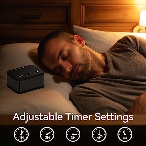 DailyBody Sound Machine White Noise Machine with 30 Natural Soothing Sounds 36 Levels Volume 5 Timers Memory Function Effectively Blocks Noise Ideal Sleep Machine Brown Noise for Baby Kids Adults Home (Black) - Image 5