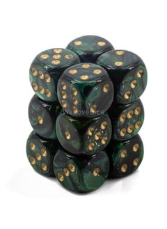 Chessex Chessex Dice Dnd Dice Setchessex D&D Dice16Mm Borealis Scarab Jade And Gold Plastic Polyhedral Dice Setdungeons And Dragons Dice Includes 12 Dice D6 Various (Chx27615)  - Image 2