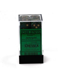Chessex Chessex Dice Dnd Dice Setchessex D&D Dice16Mm Borealis Scarab Jade And Gold Plastic Polyhedral Dice Setdungeons And Dragons Dice Includes 12 Dice D6 Various (Chx27615)  - Image 5