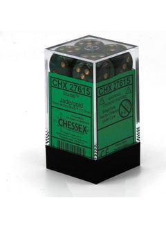 Chessex Chessex Dice Dnd Dice Setchessex D&D Dice16Mm Borealis Scarab Jade And Gold Plastic Polyhedral Dice Setdungeons And Dragons Dice Includes 12 Dice D6 Various (Chx27615)  - Image 3