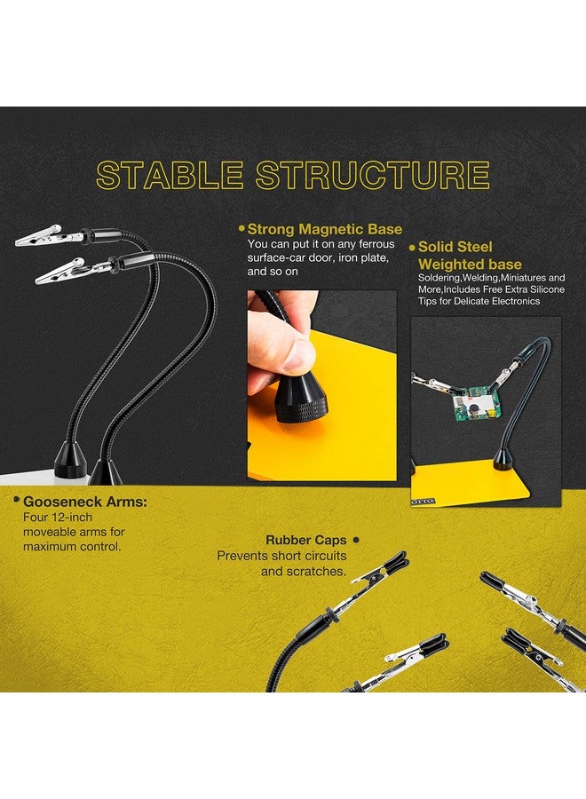 أف ستوب لابس حامل لوحة دوائر كهربائية من Fstop Labs، أداة لحام يدوية، أربعة أذرع معدنية مرنة ذات قاعدة مغناطيسية، ورشة عمل هوايات، محطة مساعدة، قاعدة فولاذية غير قابلة للانزلاق - Image 2