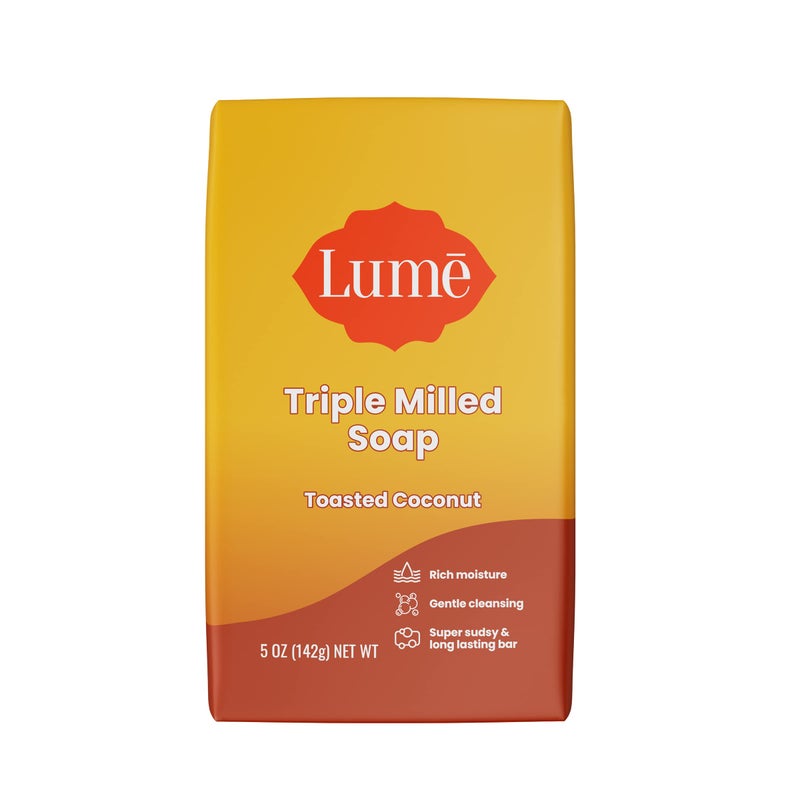 Lume Triple Milled Bar Soap - Rich Moisture & Gentle Cleansing - Paraben Free, Phthalate Free, Skin Safe - 5 ounce (Toasted Coconut) - Image 1