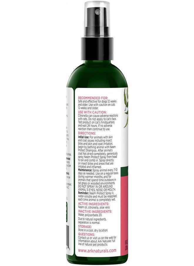 ARK NATURALS - Ark Naturals Neem Protect Spray, Relieves Itching and Irritation on Cats and Dogs, 8oz Spray Bottle - Image 1