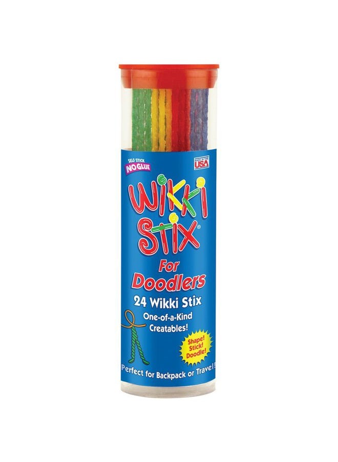 WikkiStix - Wikki Stix for Doodlers - Kid's Travel Essential: Portable Creativity On-The-Go! Pack of 24 Wikki Stix in Neon and Primary Colors. Made in USA ! 3 & Up. - Image 1