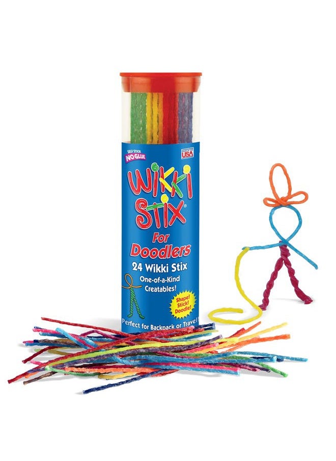 WikkiStix - Wikki Stix for Doodlers - Kid's Travel Essential: Portable Creativity On-The-Go! Pack of 24 Wikki Stix in Neon and Primary Colors. Made in USA ! 3 & Up. - Image 1