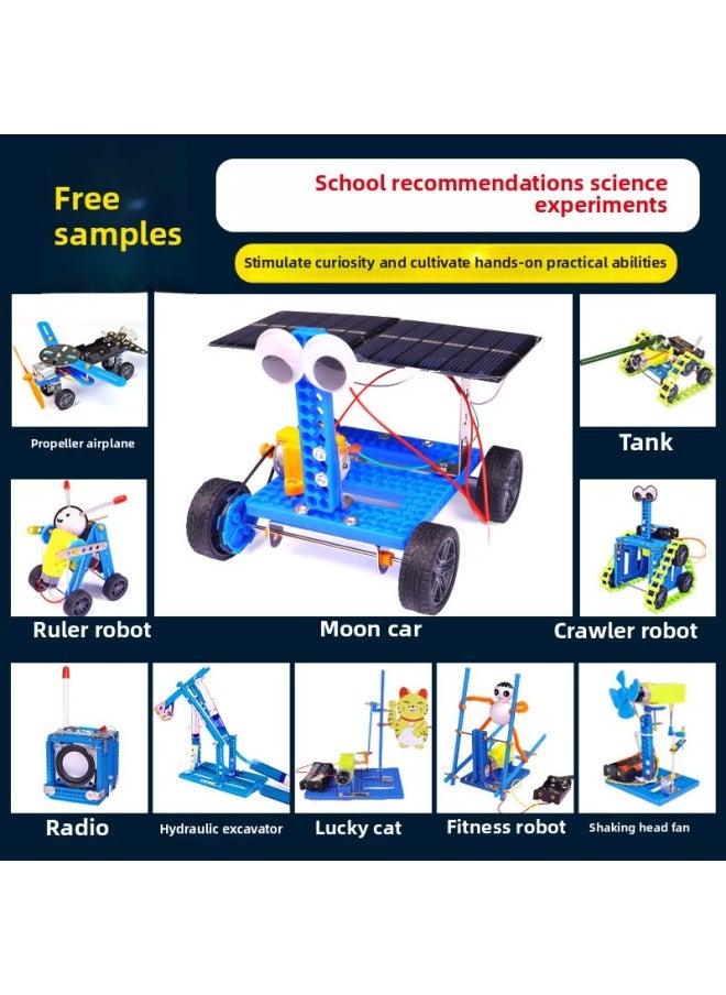 Generic - Children's Scientific Small Production Diy Handmade Material Package Primary School Students' Toy Robot Experimental Suit Educational Institutions-Specifications:Sea, Land And Air Series (8 Standards + 35 Expansion Experiments) Color Box Version - Image 1