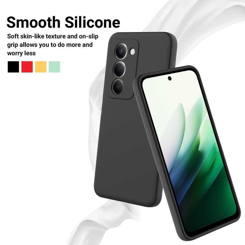 erorex For Redmi 15 5G / 4G EU 171mm Solid Color Liquid Silicone Dropproof Full Coverage Phone Case(Black) - Image 3