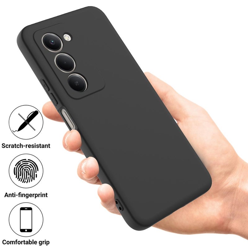 erorex For Redmi 15 5G / 4G EU 171mm Solid Color Liquid Silicone Dropproof Full Coverage Phone Case(Black) - Image 2