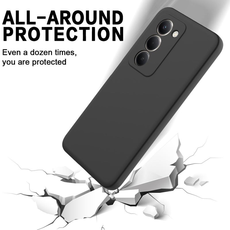 erorex For Redmi 15 5G / 4G EU 171mm Solid Color Liquid Silicone Dropproof Full Coverage Phone Case(Black) - Image 5
