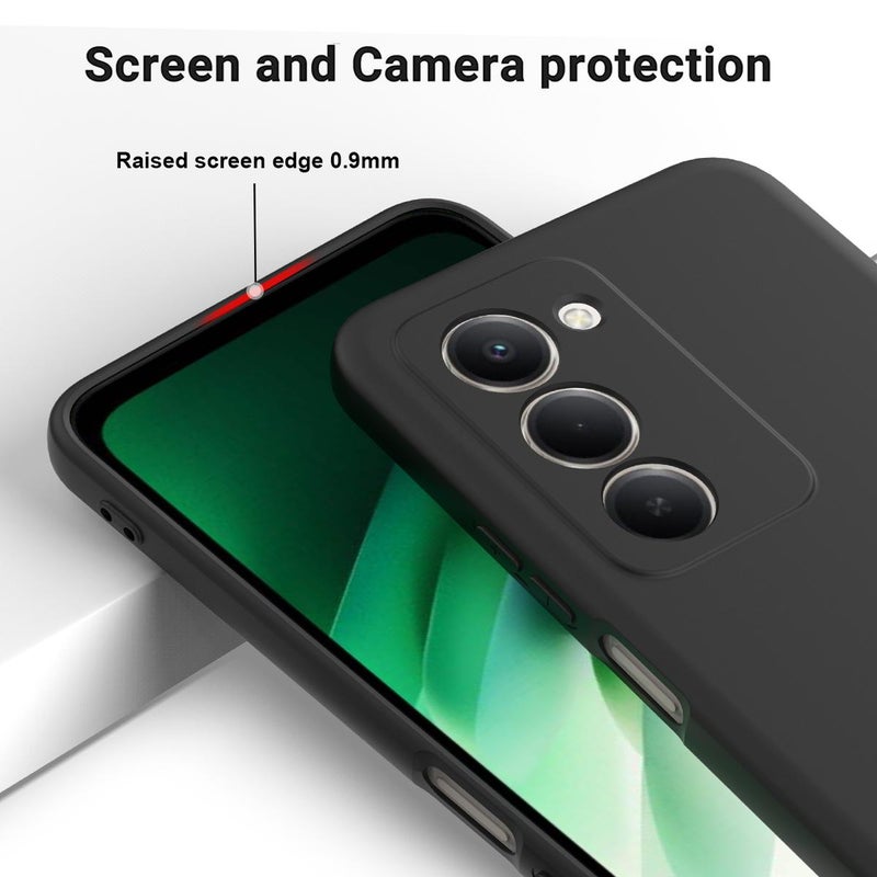 erorex For Redmi 15 5G / 4G EU 171mm Solid Color Liquid Silicone Dropproof Full Coverage Phone Case(Black) - Image 4