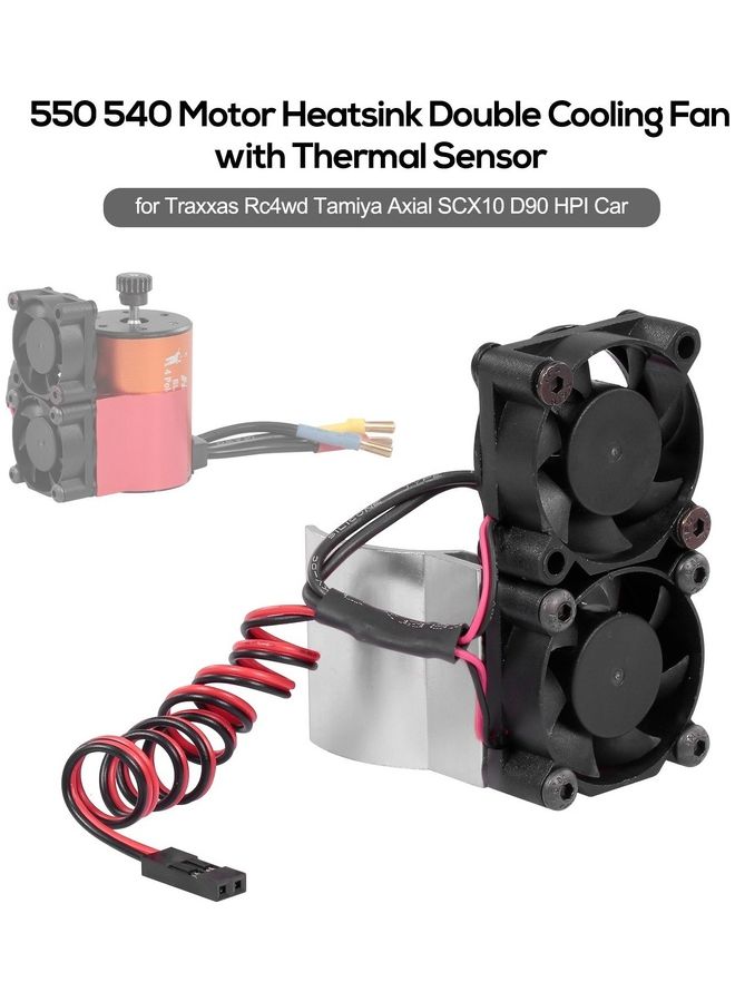 NIBEMINENT RC Car Motor Heatsink 550 540 Double Cooling Fans With Thermal Sensor - Image 1