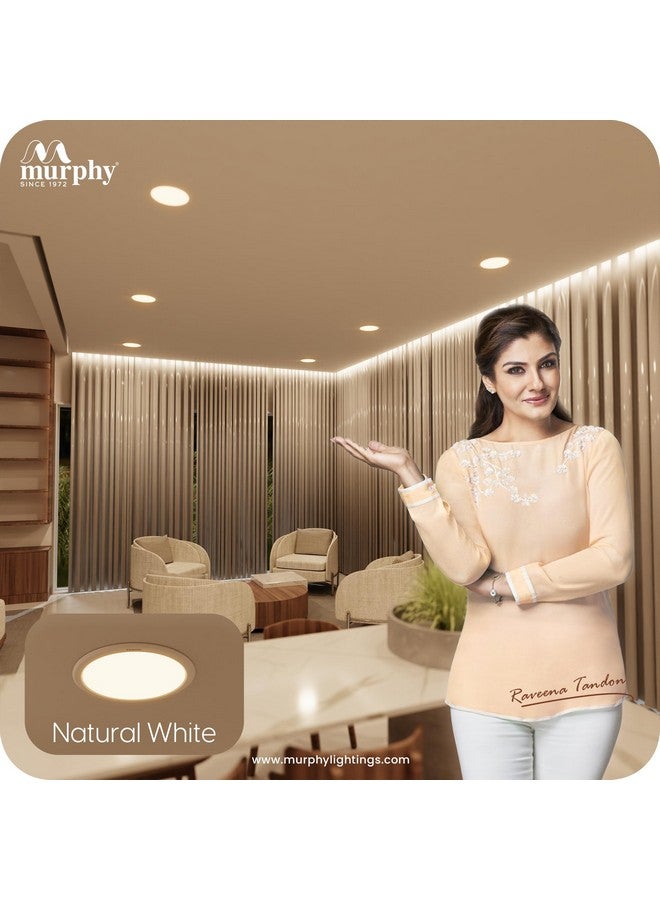 Murphy Trimless Round LED Panel Light - 10W Natural White | Glare-Free, Recessed Ceiling Downlight for Home & Commercial - Pack of 6 - Image 5