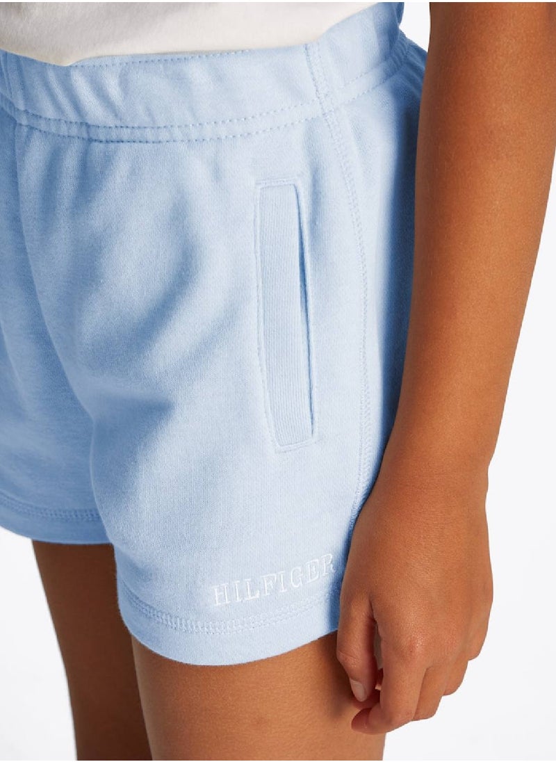 TOMMY HILFIGER Girls' Relaxed Sweat Shorts - Cotton, Blue  - Image 4