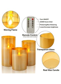 Chabeia Flameless LED Flickering Candles – Real Wax Pillar Candles with Moving Flame, Remote Control, Timer, and Glass Effect for Wedding, Festival, and Home Party Decor  - Image 4
