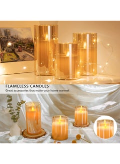 Chabeia Flameless LED Flickering Candles – Real Wax Pillar Candles with Moving Flame, Remote Control, Timer, and Glass Effect for Wedding, Festival, and Home Party Decor  - Image 1