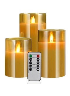 Chabeia Flameless LED Flickering Candles – Real Wax Pillar Candles with Moving Flame, Remote Control, Timer, and Glass Effect for Wedding, Festival, and Home Party Decor  - Image 2