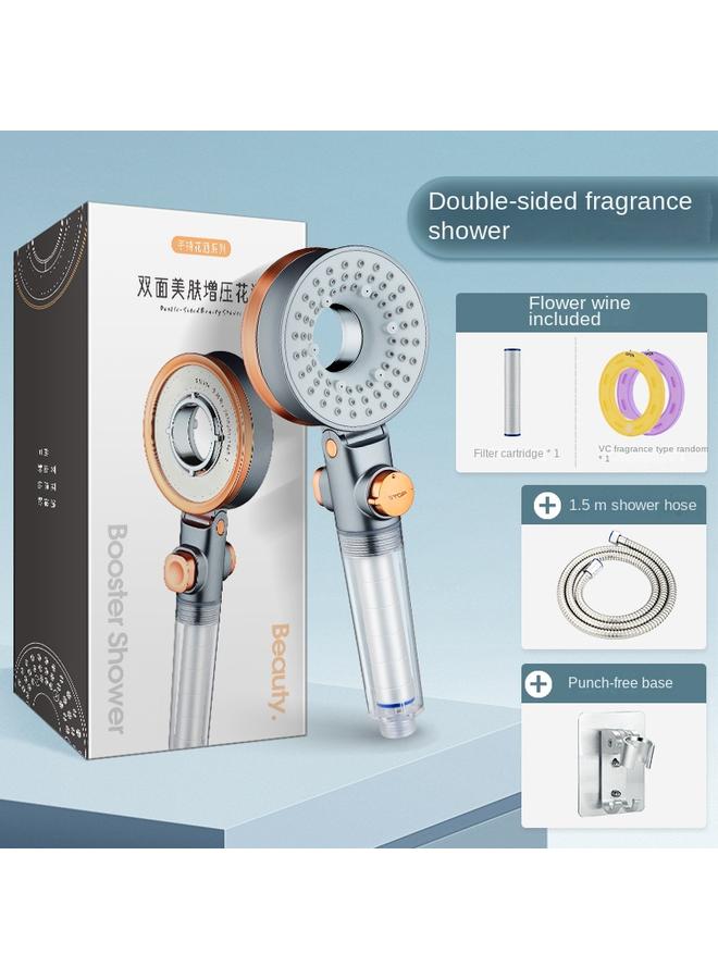 Bluejw Essential Oil VC Fragrance Double-sided Skin Beauty Shower Filter Water Purification Booster Household Hand-held Chlorine Removal Three-speed Aromatherapy Nozzle - Image 1