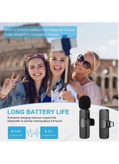 K9 Wireless Lavalier Microphone for Type-C Phone- Plug-Play 2 Wireless Microphones for USB-C Android Phones Video Recording- Interview- Vlog- Auto Sync and Noise Reduction- 2.4 GHZ with mute function  - Image 5