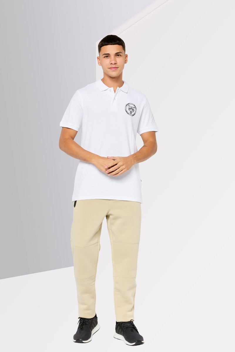 PHILIPP PLEIN Plein Sport Men Sportswear Fit Short Sleeves Outdoor Polo Shirt, White - Image 2