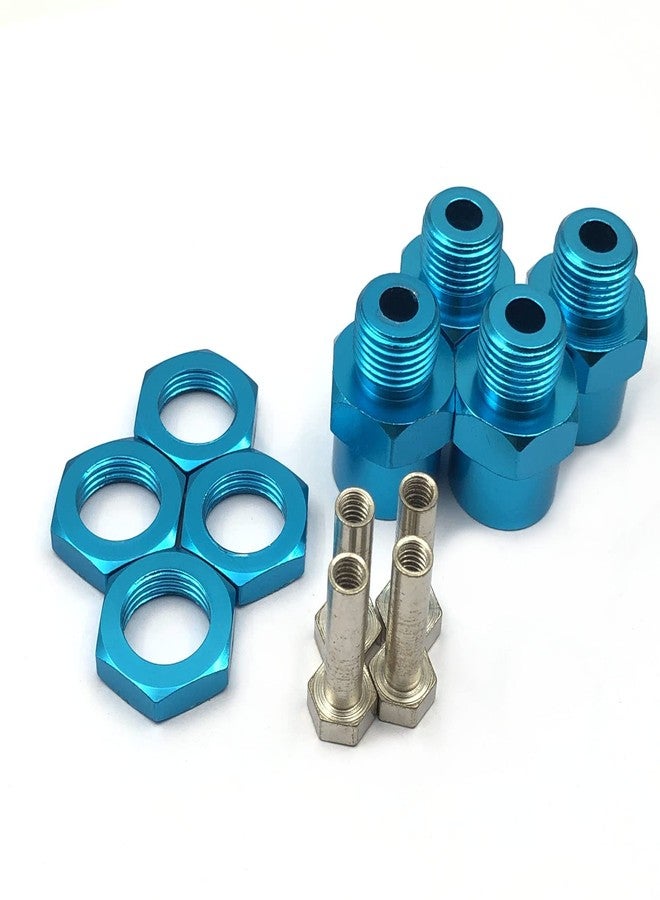 FainWan 4Pcs 12mm to 17mm Wheel Hex Hub Adapter Conversion Extension for 1/10 RC Car Upgrade 1/8 Tires/Off-Road/Short Card/Big Foot tire(Blue) - Image 3