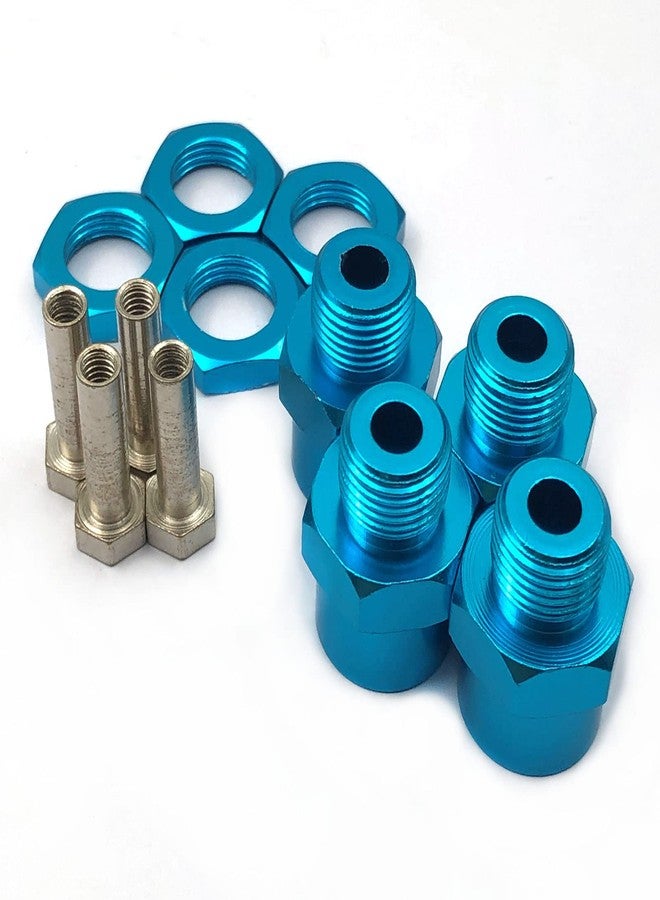 FainWan 4Pcs 12mm to 17mm Wheel Hex Hub Adapter Conversion Extension for 1/10 RC Car Upgrade 1/8 Tires/Off-Road/Short Card/Big Foot tire(Blue) - Image 2