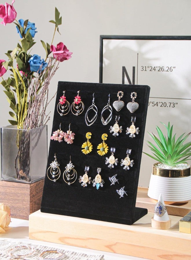 Ausalivan Ring Board Display Stand,Velvet Jewelry Earring Organizer Holder for Selling,Vendors Storage Tray for Multiple Rings (Black) - Image 4