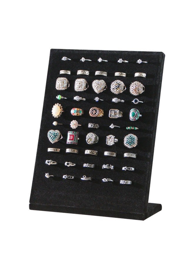 Ausalivan Ring Board Display Stand,Velvet Jewelry Earring Organizer Holder for Selling,Vendors Storage Tray for Multiple Rings (Black) - Image 1