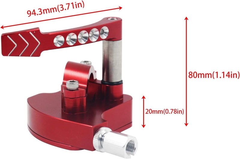 LVOUP 7/8 Billet Throttle Thumb Assembly - Red - Image 2