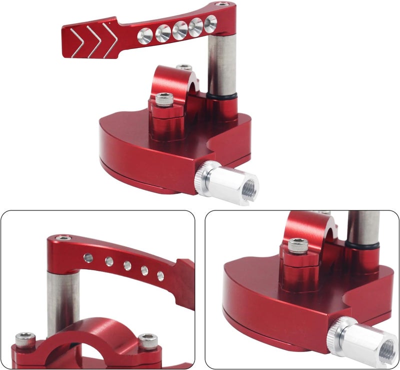 LVOUP 7/8 Billet Throttle Thumb Assembly - Red - Image 3