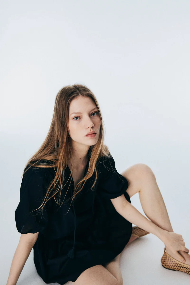 H&M Flared-hem denim dress