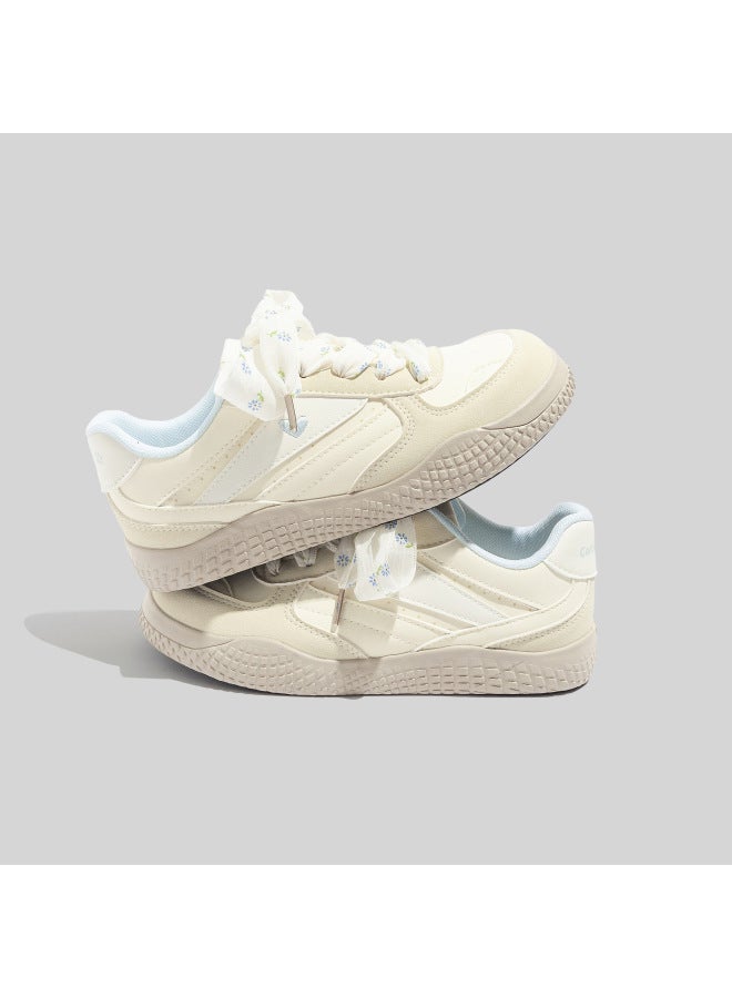 Beier White Sneakers For Women With Dresses, Breathable And Versatile Student Flat Shoes,  Summer New German Training Shoes 6968