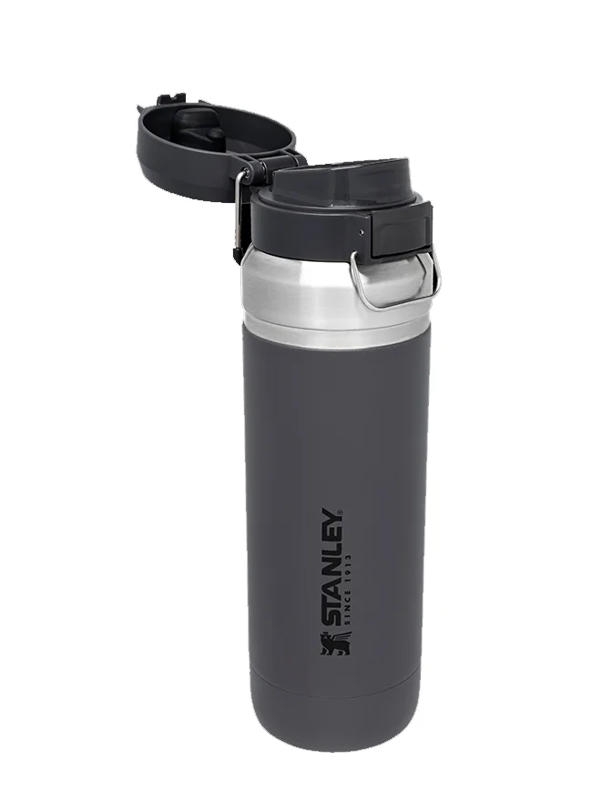 ستانلي Stanley Quick Flip Water Bottle 1L / 36OZ Charcoal â€“ Leakproof | Stainless Steel Water Bottle | Push Button Locking Lid | BPA FREE | Cup Holder Compatible | Dishwasher safe | Lifetime Warranty